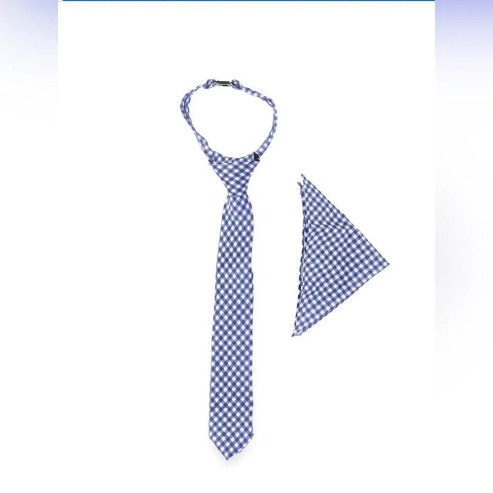 NWT Boy’s Blue Gingham Plaid Tie